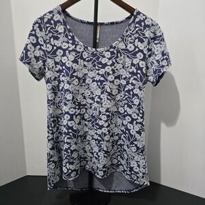 LuLaRoe Floral Tunic Top Short Sleeve Casual Everyday‎ Comfort Size S